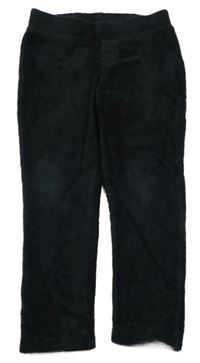 Černé žebrované sametové tregíny Nutmeg