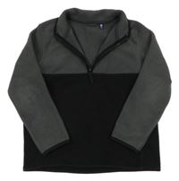 Černo-antracitová fleecová mikina Uniqlo