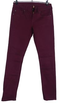 Dámské vínové skinny rifle Topshop vel. 28/30