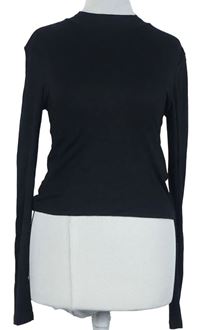 Dámské černé žebrované crop triko H&M