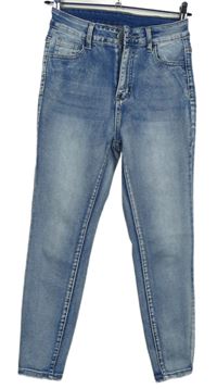 Dámské světlemodré šisované skinny rifle Shein 