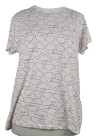 Dámské bílo-červené tričko s potiskem Primark 