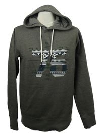 Pánská hnědá mikina s číslem a kapucí Jack&Jones