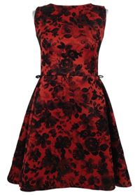 Dámské červeno-černé květované šaty Bu-zz 