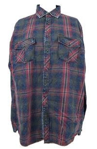 Pánská tmavomodro-červená kostkovaná košile Engbers 