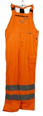 Pánské neonově oranžové pracovní lacláče s pruhy Planam 