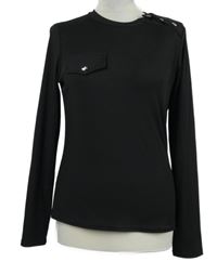 Dámské černé žebrované triko 