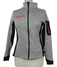 Dámská šedo-černá melírovaná pletená funkční propínací mikina FHB 