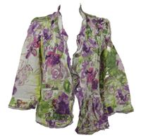 Dámské zeleno-fialové vzorované lněné sako Apanage 