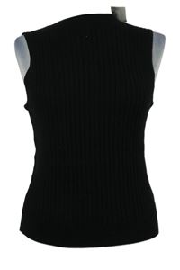 Nové - Dámský černý žebrovaný pletený top Primark 