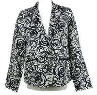 Dámské černo-bílé vzorované lněné sako C&A