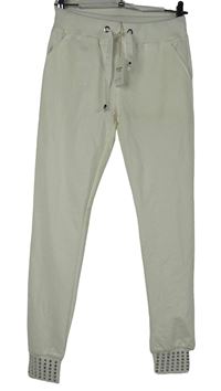 Nové - Dámské smetanové tepláky s kamínky Giorgia