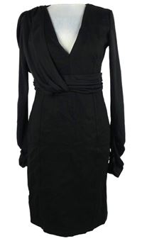 Dámské černé pouzdrové šaty s řasením Karen Millen 