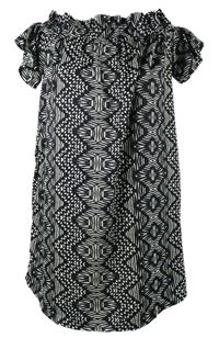 Dámské černo-bílé vzorované šaty s lodičkovým výstřihem Atmosphere 