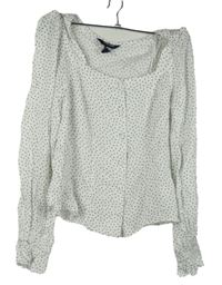 Dámská bílá puntíkovaná crop halenka New Look 