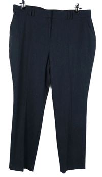 Dámské tmavomodré společenské kalhoty s puky 