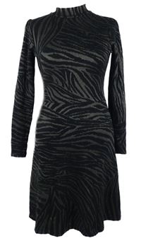 Dámské černo-šedé vzorované šaty Warehouse 