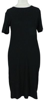 Dámské černé žebrované šaty Primark 