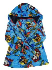 Azurový chlupatý župan s PAW Patrol a kapucí Matalan
