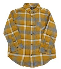 Hořčicovo-modro-bílá kostkovaná košile Matalan