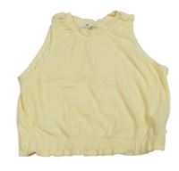 Žlutý froté crop top H&M