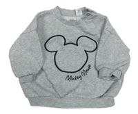 Šedá oversize mikina s Mickey mousem H&M