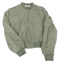 Khaki šusťáková zateplená crop bunda H&M