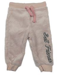 Světlerůžové chlupaté domácí kalhoty s nápisem Disney