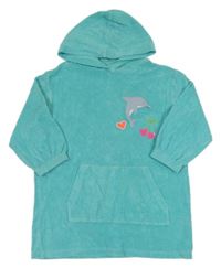 Modrý froté župan s delfínem a kapucí M&S