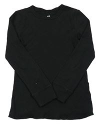 Černé žebrované triko H&M