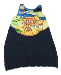 Tmavomodro-barevný podšitý spací pytel s obrázkem 