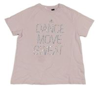 Světlerůžové tričko s lesklým potiskem Adidas