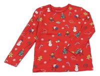 Červené vánoční triko Primark