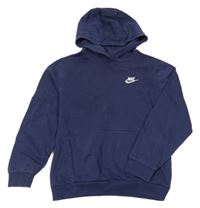 Tmavomodrá mikina s logem a kapucí Nike