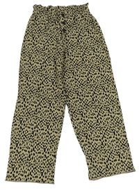 Béžové vzorované volné kalhoty Zara