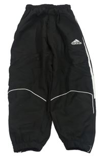 Černé šusťákové cuff kalhoty Adidas