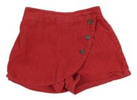 Červená manšestrová skort sukně Nutmeg 