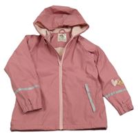 Růžová šusťáková nepromokavá jarní bunda s kapucí Kuniboo