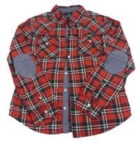 Červeno-černá kostkovaná košile s kapsami 