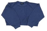 Tmavomodrý crop svetr New Look