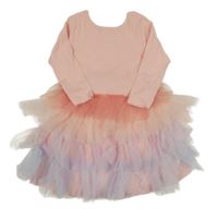 Růžovo-lila bavlněno/tylové šaty Leigh Tucker