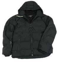 Černá šusťáková zimní bunda s kapucí Next