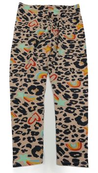 Pudrovo-černé leopardí legíny s duhami Next