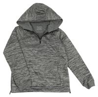 Tmavošedá melírovaná thermo mikina s kapucí Primark