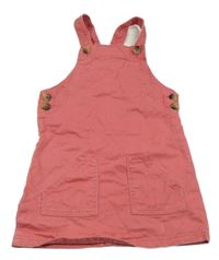 Růžové riflové laclové šaty s kapsami George