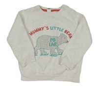 Světlešedá mikina s nápisem a medvědem Lc waikiki