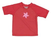 Tmavorůžové puntíkaté UV tričko s hvězdicí Alive