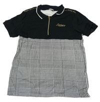 Černo-kostkované polo tričko s nápisem George
