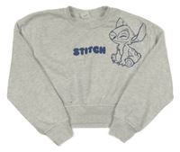 Světlešedá crop mikina se Stitchem Disney