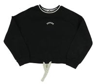 Černá crop mikina s nápisem M&S